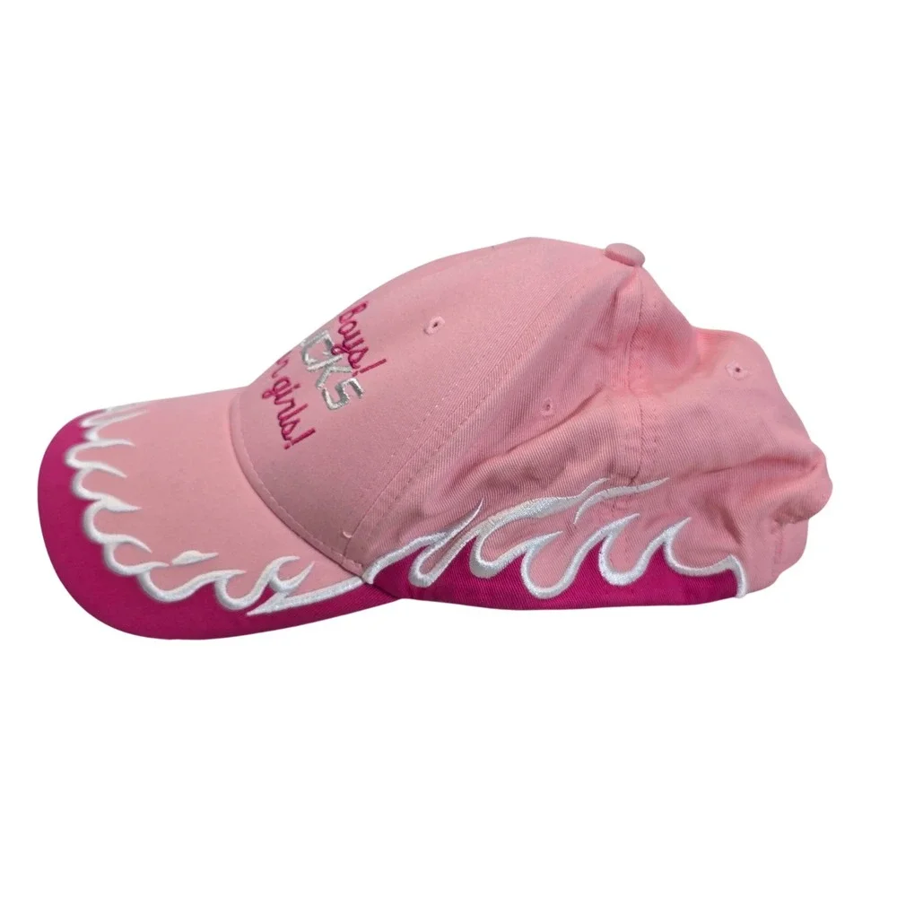 Otto Silly Boys Trucks Are For Girls Pink Flame Baseball Cap Hat Y2K Womens OSFM